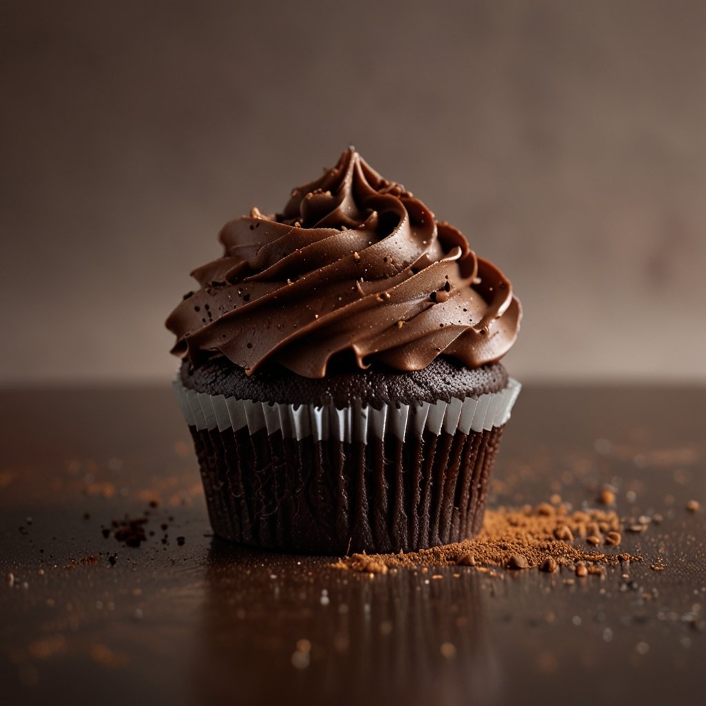 glaçage au chocolat cupcake