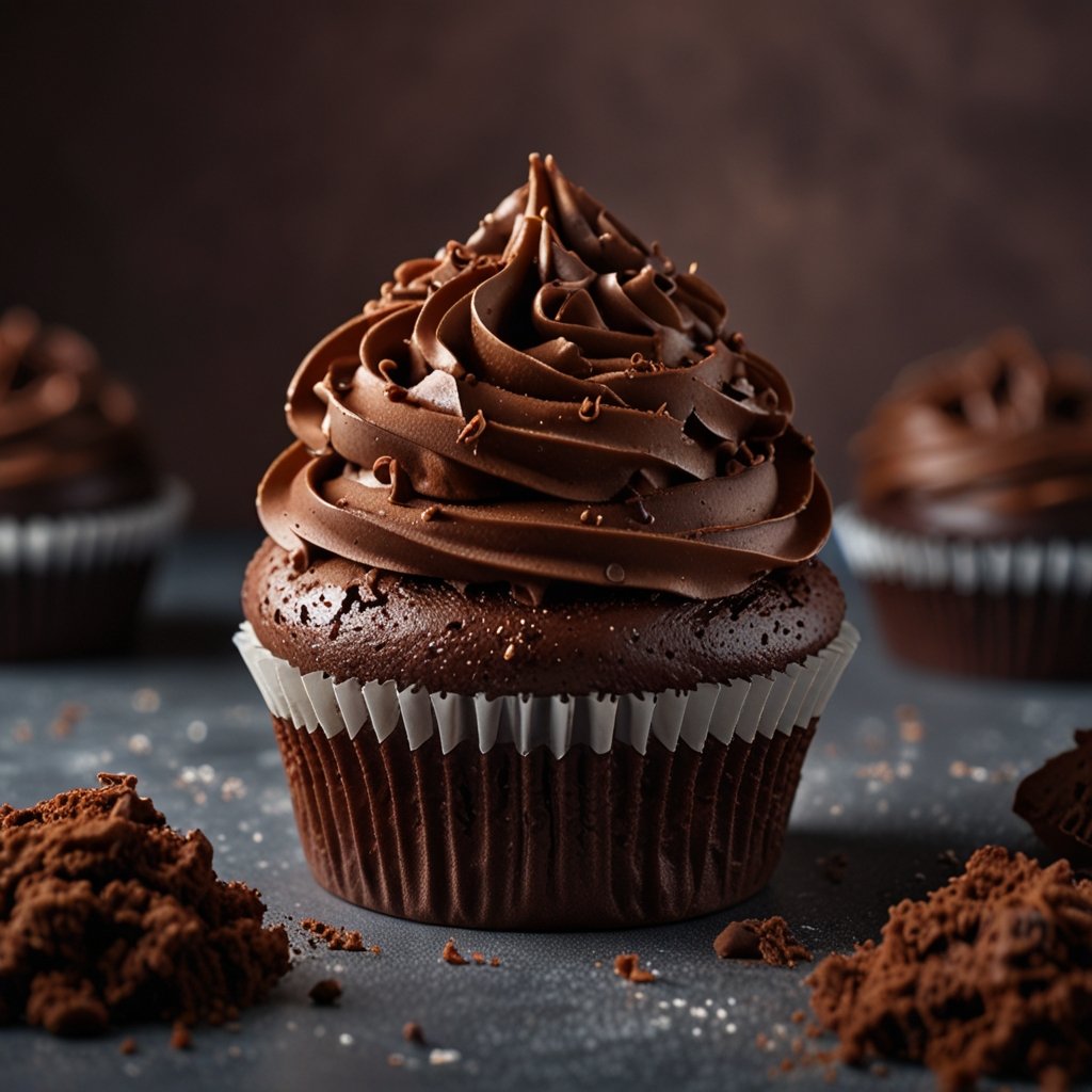 glaçage au chocolat cupcake